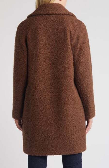 BCB Generation Coffee Walker Notch Lapel Longline Bouclé Coat.