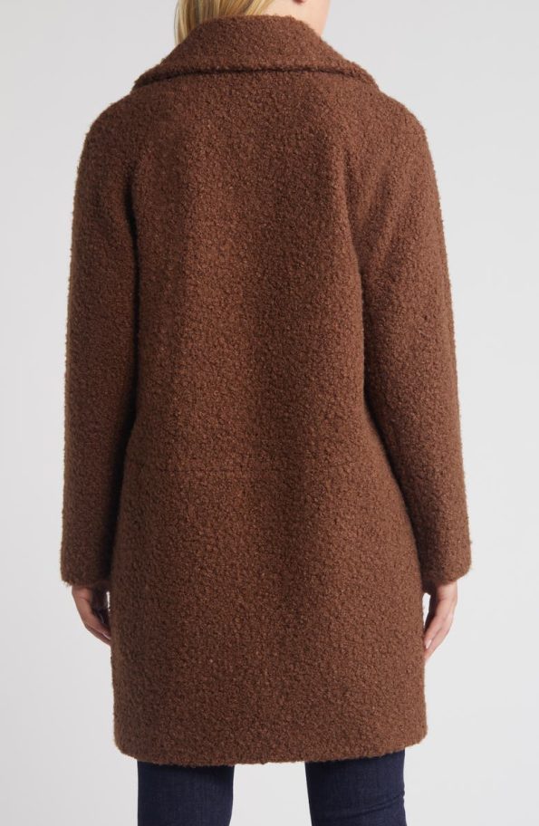 BCB Generation Coffee Walker Notch Lapel Longline Bouclé Coat.
