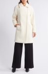 BCB Generation Cream Walker Notch Lapel Longline Bouclé Coat