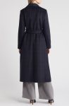 BCBG Black Blue Plaid Scarlet Long Wrap Coat
