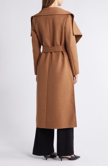 BCBG Toffee Scarlet Long Wrap Coat.