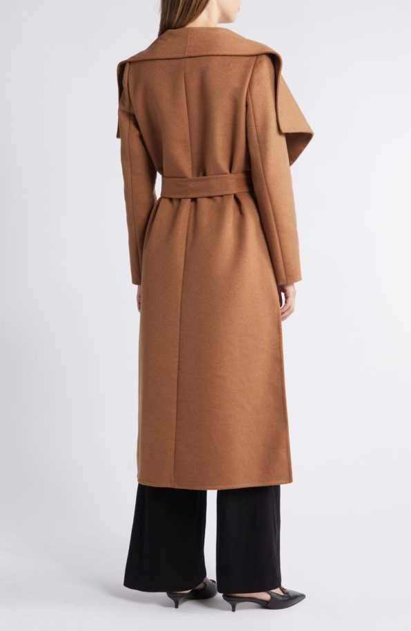 BCBG Toffee Scarlet Long Wrap Coat.