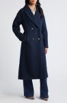Bcb Generation Double Breasted Bouclé Long Coat