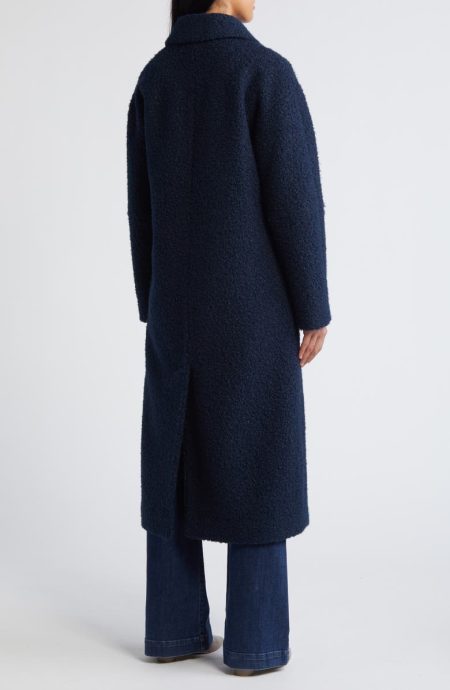 Bcb Generation Double Breasted Bouclé Long Coat.