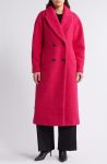 Bcb Generation Magenta Double Breasted Bouclé Long Coat