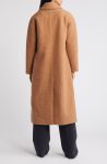 Bcb Generation Toffee Double Breasted Bouclé Long Coat