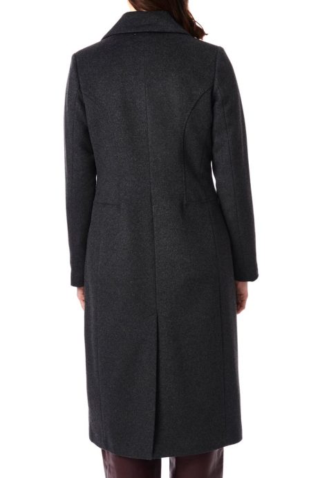 Bernardo Charcoal Tailored Wool Blend Coat.