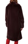 Bernardo Cherrywood Shawl Collar Faux Fur Coat