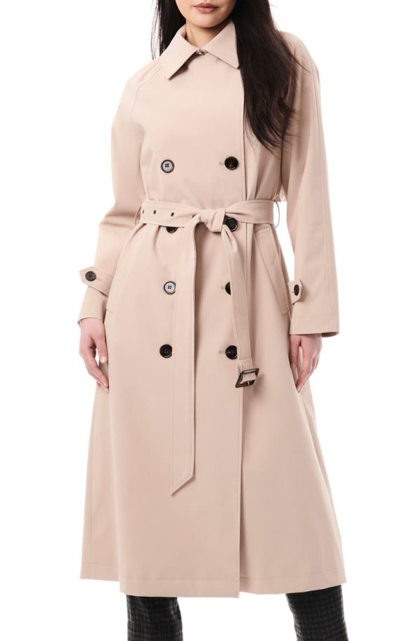 Bernardo Mocha Double Breasted Trench Coat