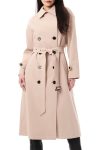 Bernardo Mocha Double Breasted Trench Coat