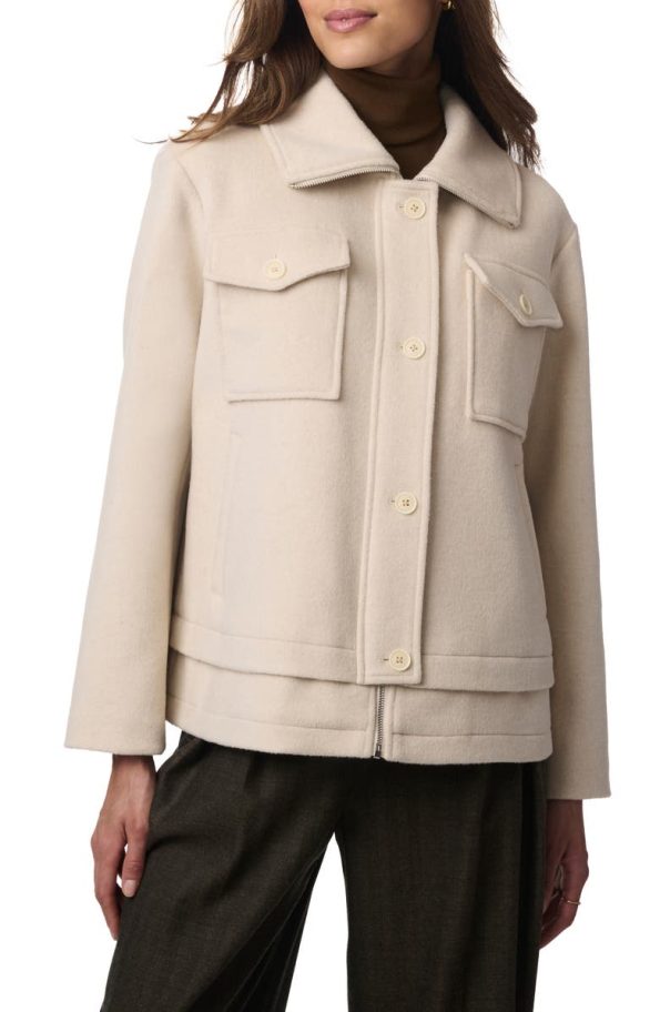 Bernardo Putty Chest Pocket Coat