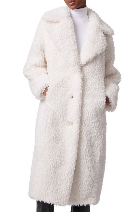 Bernardo White High Pile Fleece Coat