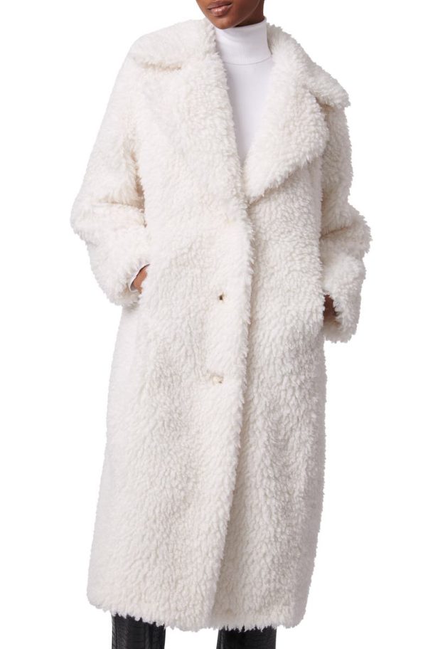 Bernardo White High Pile Fleece Coat