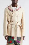 Bode Berkshires Cream Double Breasted Wool Coat