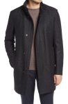 Boss Nieven Men’s Grey Wool Blend Topcoat