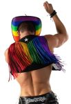 Bronco Rainbow Fringe Leather Vest