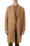 Bugatchi Tailor Fit Camel Wool Blend Longline Coat