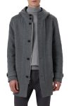Bugatchi Water Resistant Wool & Cashmere Hooded Duffle Coat