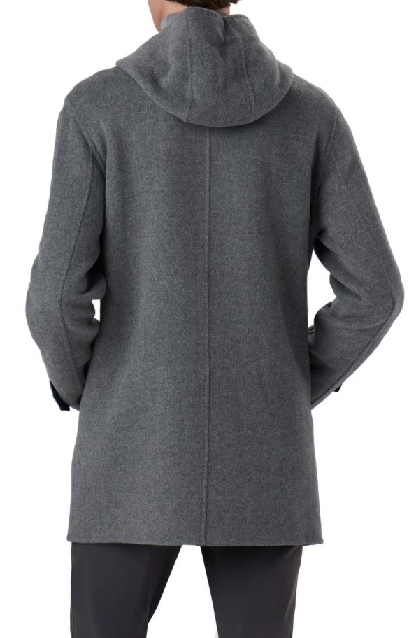 Bugatchi Water Resistant Wool & Cashmere Hooded Duffle Coat.