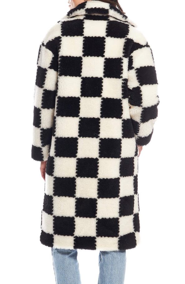 Checkmate High Pile Fleece Longline Coat.