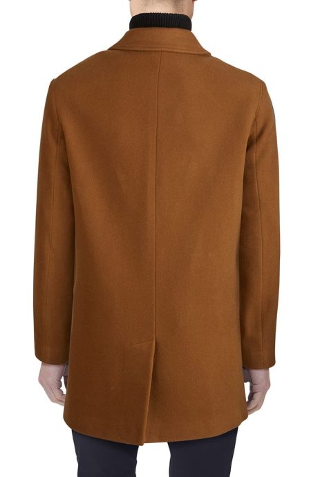 Cole Haan Camel Wool Blend Overcoat.
