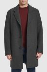 Cole Haan Charcoal Regular Fit Stretch Wool Coat