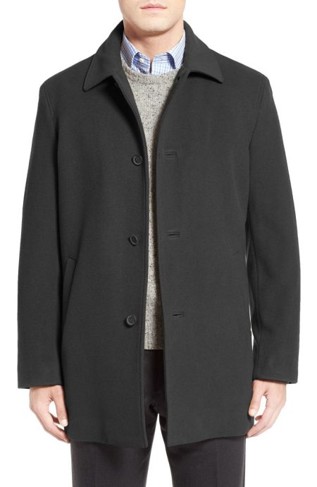 Cole Haan Charcoal Wool Blend Overcoat