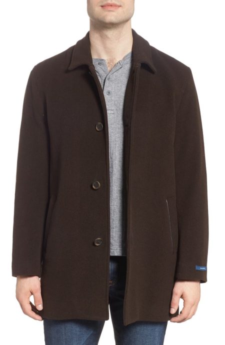 Cole Haan Espresso Wool Blend Overcoat