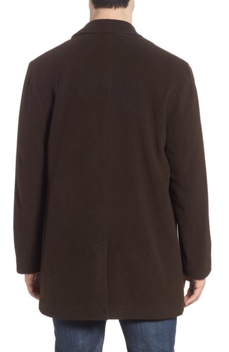 Cole Haan Espresso Wool Blend Overcoat.