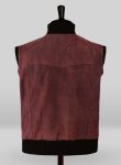 Dark Vintage Red Leather Biker Vest