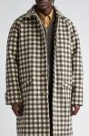 De Bonne Facture Parisian Check Raglan Sleeve Wool Coat