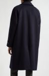 De Bonne Facture Parisian Raglan Sleeve Navy Blue Wool Coat
