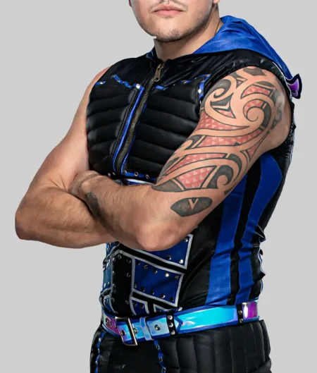 Dominik Mysterio Hooded Leather Vest.
