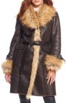 Donna Salyers Fabulous Furs Dakota Belted Faux Suede Coat
