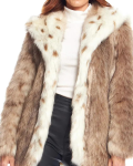Donna Salyers Fabulous Furs Gold Fox Faux Fur Hooded Coat