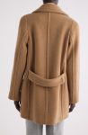 Dries Van Noten Randia Short Beige Wool Peacoat