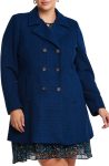 Estelle Homeland Herringbone Navy Blue Double Breasted Coat