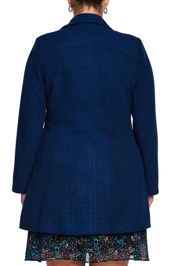 Estelle Homeland Herringbone Navy Blue Double Breasted Coat.
