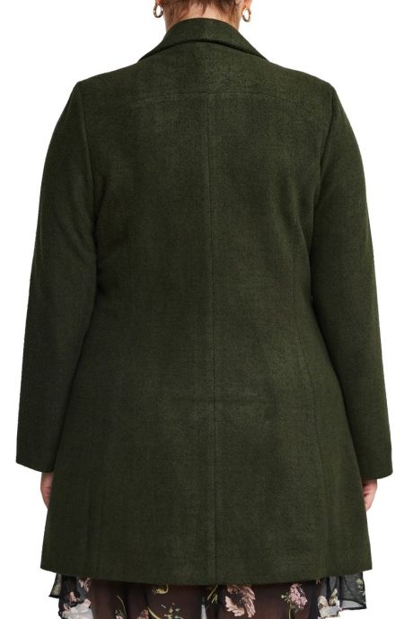 Estelle Homeland Herringbone Olive Green Double Breasted Coat.
