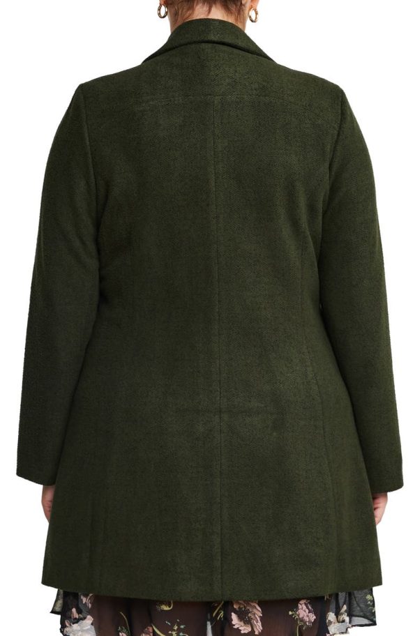 Estelle Homeland Herringbone Olive Green Double Breasted Coat.