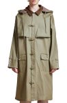 Found Hooded Water Resistant Waxed Cotton Blend Coat