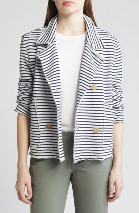 Frank & Eileen Mini Belfast Crop Knit Peacoat