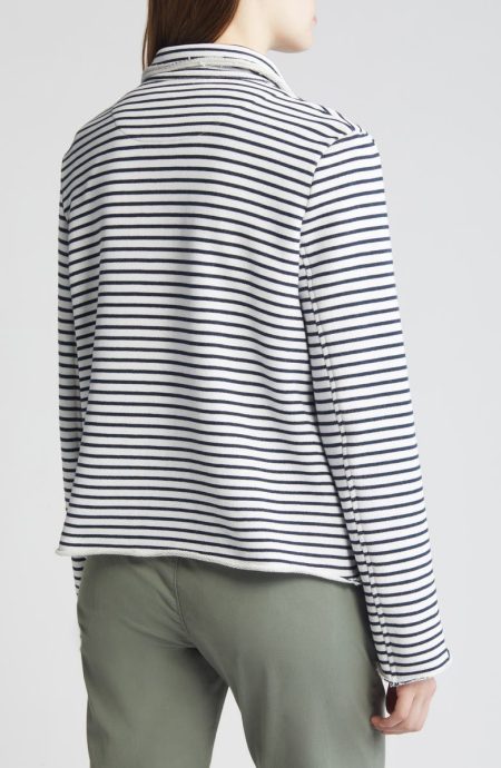Frank & Eileen Mini Belfast Crop Knit Peacoat.
