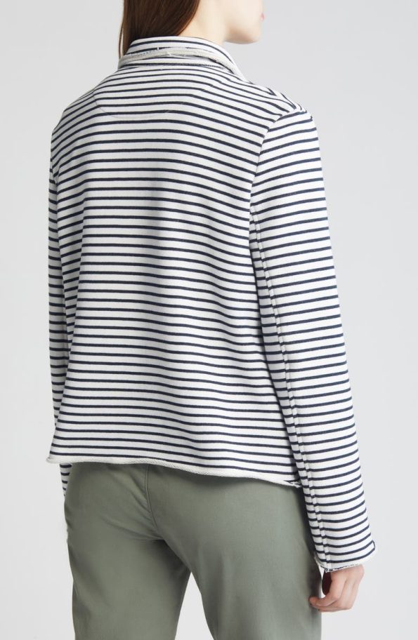 Frank & Eileen Mini Belfast Crop Knit Peacoat.