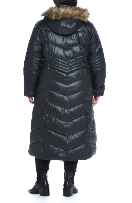 Gallery Black Hooded Maxi Puffer Coat