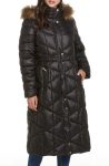 Gallery Quilted Black Puffer Hooded Coat