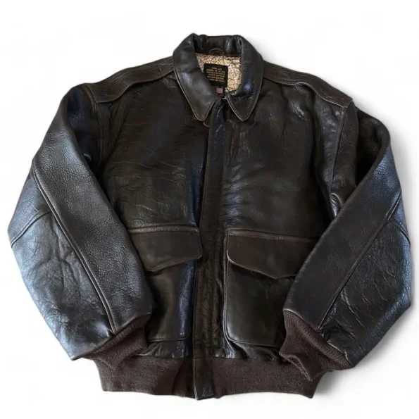 Glenn Miller Avirex A-2 Black Leather Jacket.