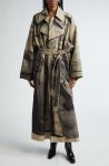Jean Paul Gaultier The Trompe L'oeil Sand And Black Cotton Trench Coat