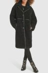 Karl Lagerfeld Paris Black Faux Shearling Coat