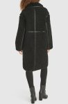 Karl Lagerfeld Paris Black Faux Shearling Coat